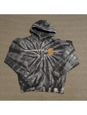 Santa Cruz tie-dye hoodie in black and grey #skater